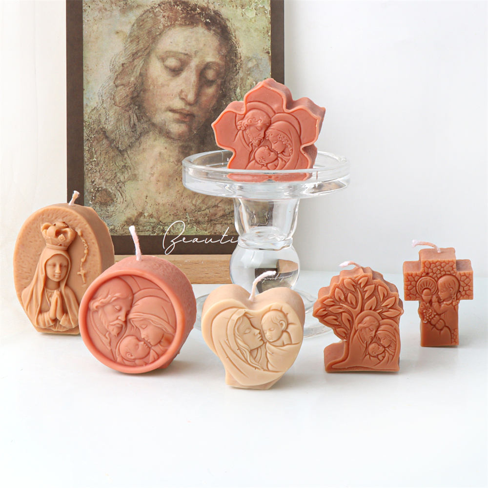 Soap Making At Home - Mini Jesus and Virgin Family Silicone